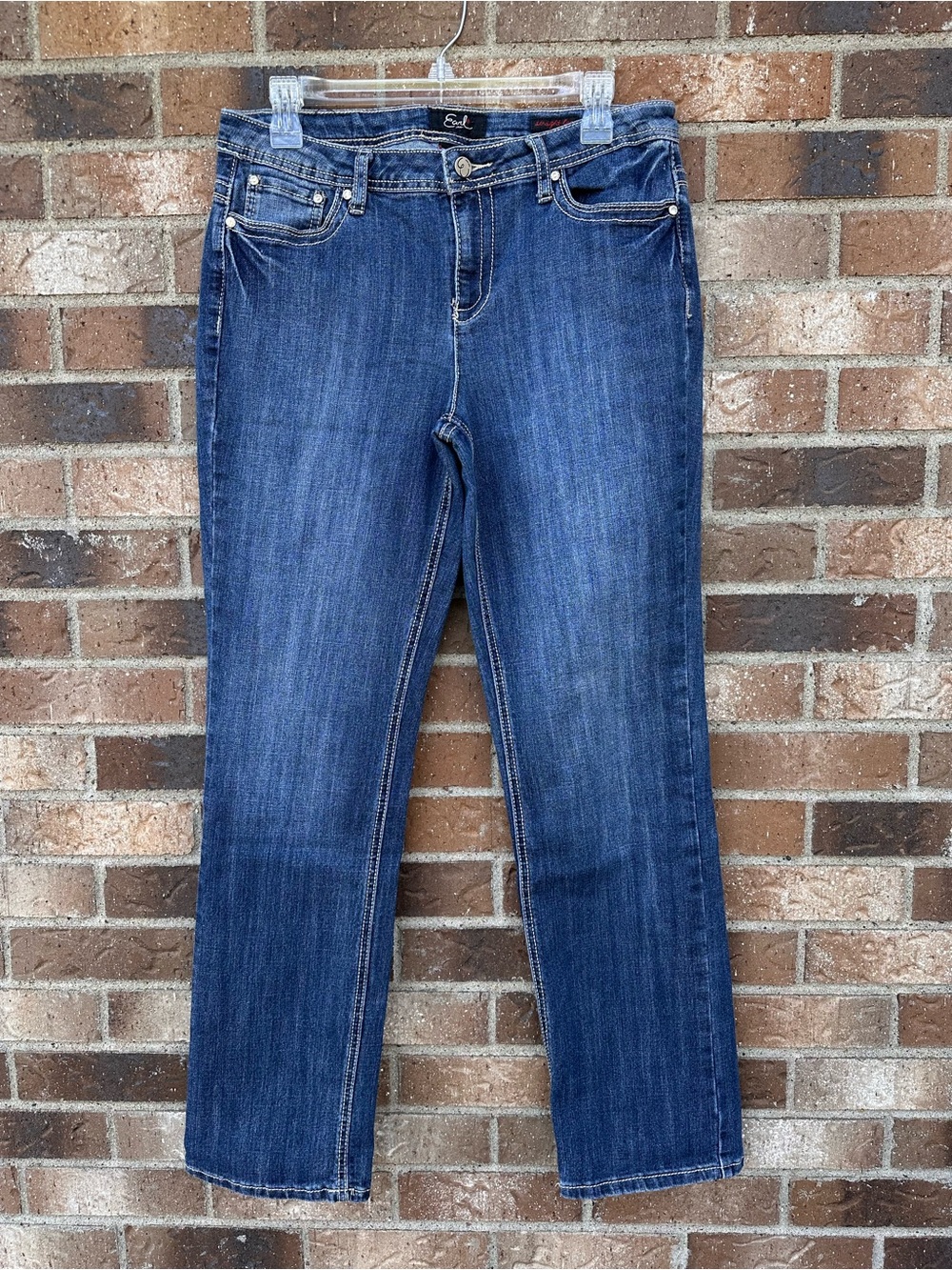 Earl Women's Blue Straight-Leg Jeans, Sz. 12